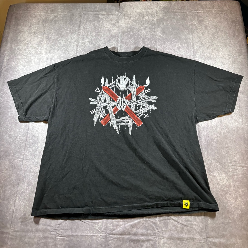 NXT Authentic 3XL Aleister Black Double Sided T-Shirt Black Short Sleeve